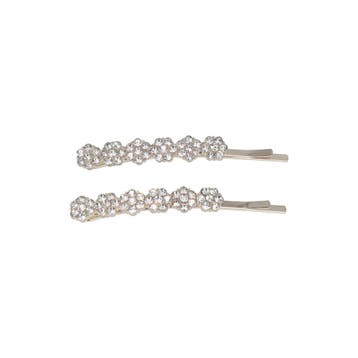 Haarspeld Schuifspeldjes Recht 6cm - Bloemen - Strass, Nieuw