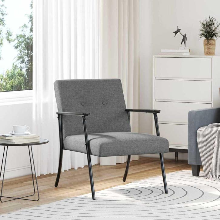 vidaXL Fauteuil Donkergrijs Stof, Huis en Inrichting, Fauteuils, Nieuw, Verzenden