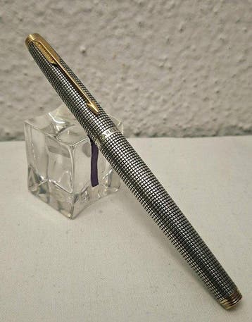Parker - 75 Cisele -Flat Top- Silver Sterling 14K gold nib -, Nieuw