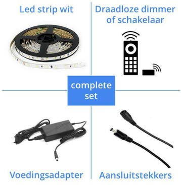 Ledstrips Koud Wit - complete sets &amp; losse led strips, Verzenden, Nieuw