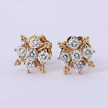 Oorstekers - 14 karaat Geel goud - 0.60ct. tw. Diamant
