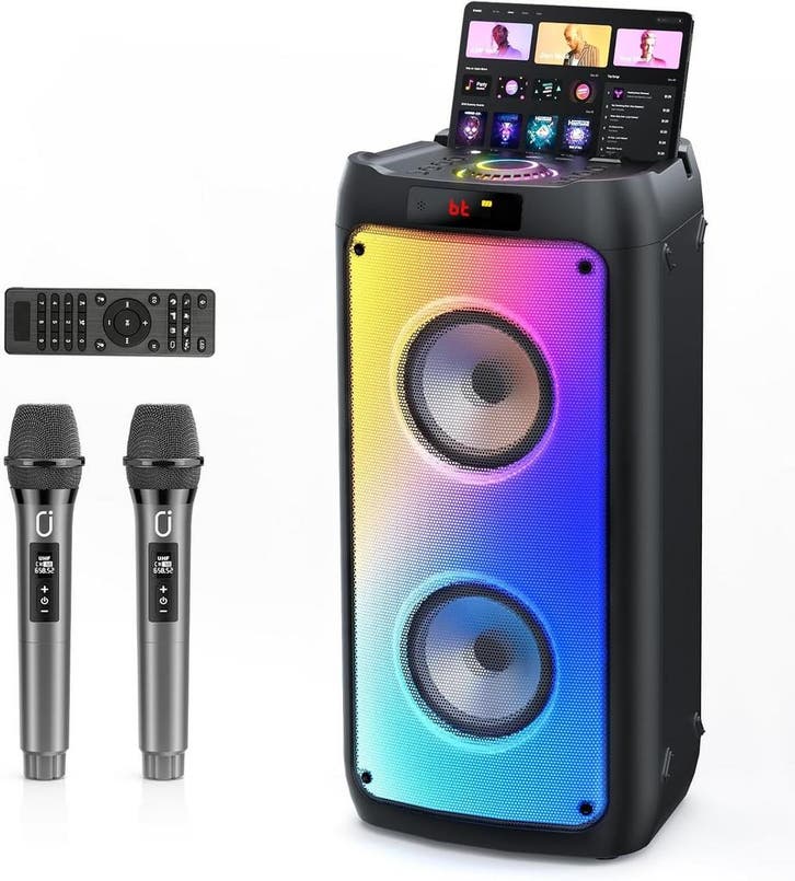 Karaoke set met 2 microfoons | Retourdeal 35% Korting, Audio, Tv en Foto, Karaoke-apparatuur, Zo goed als nieuw, Complete set