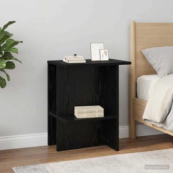 vidaXL Salontafel 2 st Zwart eiken 40 x 30 x 49 cm Bewerkt, Verzenden, Nieuw, Overige houtsoorten, Minder dan 50 cm