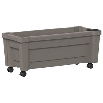 vidaXL Calypso plantenbak met wielen PP Grijs, Verzenden, Nieuw