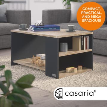 Salontafel Santa Cruz Hout/Grijs 90x60x50cm (Meubelen), Verzenden