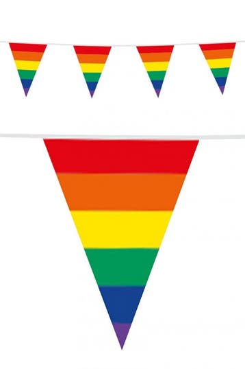 KIMU® Vlaggetjes Regenboog Vlaggenlijn Vlaggen Slinger Gekle, Ophalen of Verzenden, Nieuw, Feestartikel, Carnaval