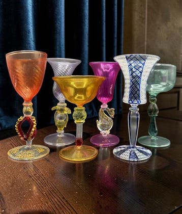 Bekerglas (6) - Glas - Artistieke kelken, Antiek en Kunst, Antiek | Glas en Kristal