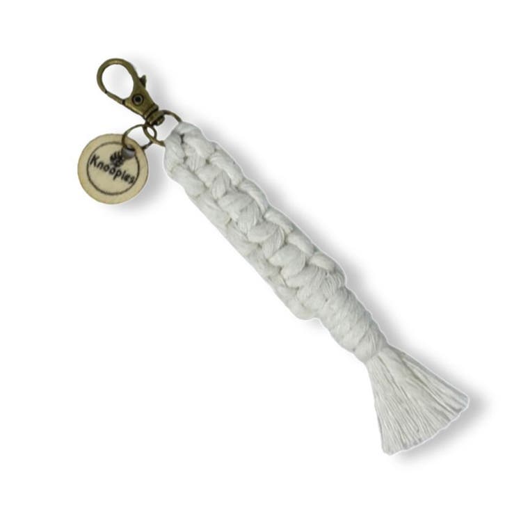 Macramé Sleutelhanger - Square Knots - Katoen - Macramé -, Verzamelen, Sleutelhangers, Nieuw, Overige typen, Ophalen of Verzenden