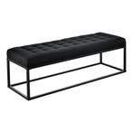 [pro.tec] Halbank bankje stof 120x40x38 cm zwart, Verzenden, Nieuw