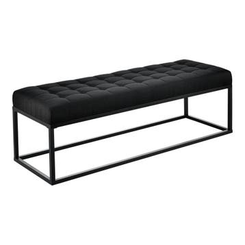 [pro.tec] Halbank bankje stof 120x40x38 cm zwart, Verzenden, Nieuw