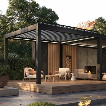 Deponti Aluminium Terrasoverkapping Pinela Delight Zwart 300, Nieuw