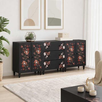 vidaXL Opslagkasten 3 st 180 x 33 x 75 cm Massief Mango Hout, Verzenden, Nieuw