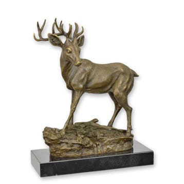 A BRONZE SCULPTURE OF A DEER (Beeldjes - Decoratie), Verzenden, Nieuw