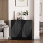 Schoenenkast - Schoenenrek - 100x24x91 cm - Zwart - UEV, Verzenden, Zo goed als nieuw