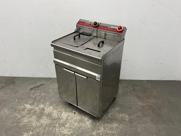 Bertos Mobiele Friteuse met dubbele manden, Zakelijke goederen, Horeca | Keukenapparatuur, Gebruikt, Fornuis, Frituur en Grillen