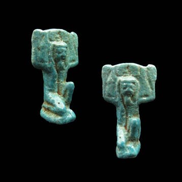 Oud-Egyptisch Faience amuleet van de god Shu (1x) - 2.4 cm