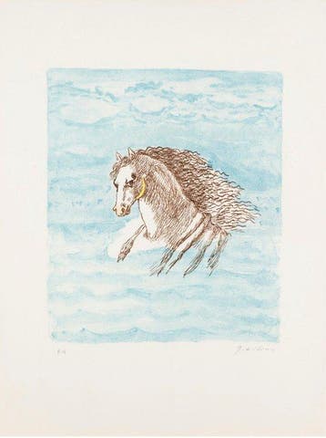 Giorgio De Chirico (1888-1978) - Testa di cavallo tra le, Antiek en Kunst