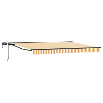 vidaXL Handmatig knikarmscherm met solar LED 4 x 3 m, Verzenden, Nieuw