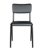 Stapelbare 4 poots stoel Indy leder Zwart Leer, Ophalen of Verzenden, Nieuw