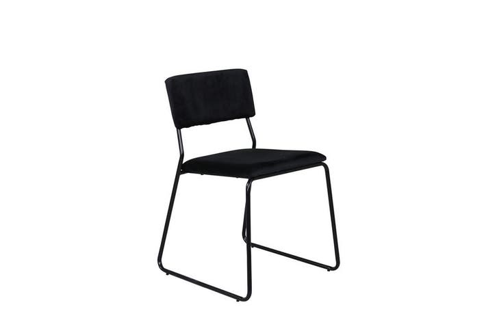 Eetkamerstoel - Floor - Zwart - Fluweel - Jörn, Huis en Inrichting, Stoelen, Verzenden