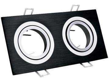 Inbouw 2x LED spot GU10 - aluminium - rechthoek armatuur, Ophalen of Verzenden, Nieuw
