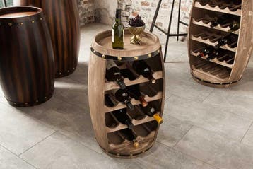 Authentiek wijnrek BODEGA 60cm naturel grenen wijnvat Shabby, Huis en Inrichting, Woonaccessoires | Wijnrekken, Ophalen of Verzenden