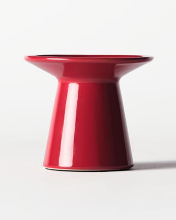 HEMA Kaarsplateau 10x9.5cm Zwier keramiek rood 2+1 gratis, Verzenden, Nieuw, Rood