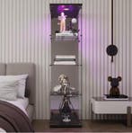 Glazen Vitrinekast 4 Lagen met LED en Spiegelachterwand –Zwa, Huis en Inrichting, Kasten | Vitrinekasten, Verzenden, Nieuw