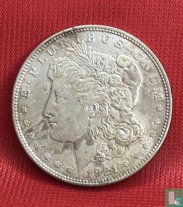 Verenigde Staten 1 dollar 1921 (Morgan dollar - zonder le..., Verzenden, Losse munt, Goud