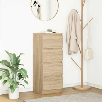 vidaXL Dressoir 37,5x35x99 cm spaanplaat sonoma eikenkleurig, Huis en Inrichting, Verzenden, Nieuw, Overige houtsoorten, Minder dan 50 cm