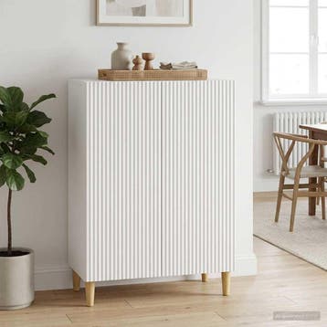 vidaXL Dressoir Wit 66 x 34,5 x 90 cm Bewerkt hout, Verzenden, Nieuw, Overige houtsoorten, Minder dan 50 cm