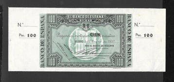 Spanje. - 100 Pesetas - 1937 - Banco de España, Bilbao - Con