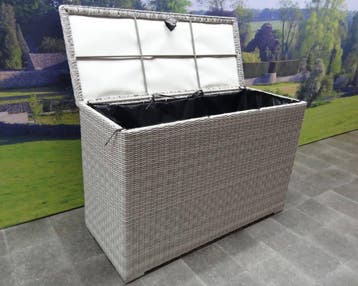 Kussenbox groot 167x70xH106 cm wit grijs, Tuin en Terras, Tuinmeubel-accessoires, Ophalen of Verzenden, Nieuw