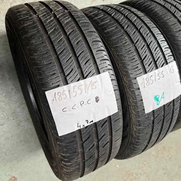 4 x Continental 185-55-15 Zomerbanden 7mm, Auto-onderdelen, Banden en Velgen, Gebruikt, 15 inch, Band(en), Personenwagen