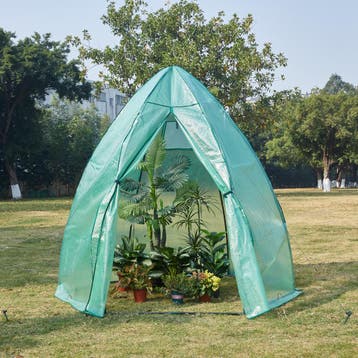 [en.casa] Tuinkas Hunze foliekas 200xØ240 cm groen, Verzenden, Nieuw