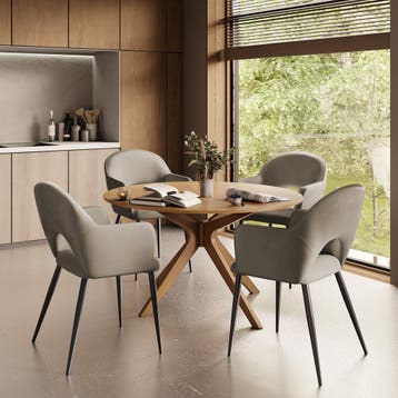 Eetkamerstoel Sachel, fluweellook, gestoffeerd, 120 kg, Huis en Inrichting, Stoelen, Verzenden, Nieuw