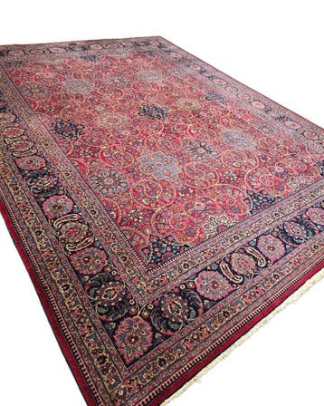 Groot Perzisch tapijt Mashad 410x310 wollen vloerkleed iran, Groot perzisch tapijt wollen vloerkleed handgeknoopt iran mashad