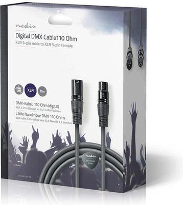 DMX-Adapterkabel - XLR 3-Pins Male - XLR 3-Pins Female - 15, Verzenden, Zo goed als nieuw