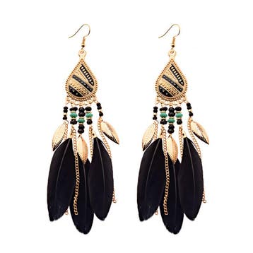 Fako Bijoux - Oorbellen - Bohemian - Veren, Blaadjes &, Verzenden, Nieuw