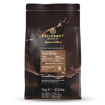 Callebaut Chocolade Druppels Puur Fleur de Cao (70%) 1kg, Verzenden, Nieuw