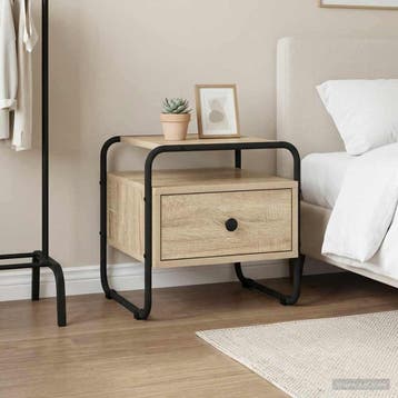 vidaXL Nachtkastje Sonoma Eiken Bewerkt hout, Minder dan 45 cm, Verzenden, Nieuw, Minder dan 55 cm