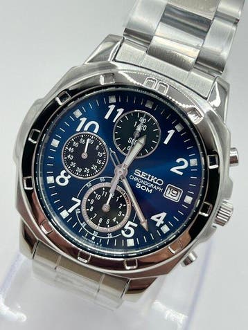 Seiko - Blue Chronograph - Zonder minimumprijs - SND193 -