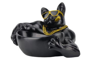 Decoratieve schaal BULLDOG 30 cm handgemaakte schaal met, Ophalen of Verzenden, Nieuw