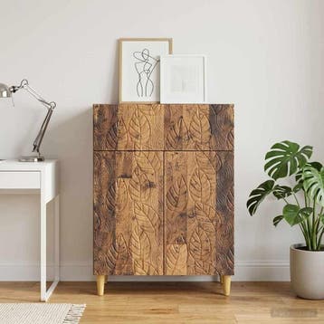 vidaXL Dressoir Oud hout 66 x 34,5 x 90 cm Bewerkt hout, Verzenden, Nieuw, Overige houtsoorten, Minder dan 50 cm