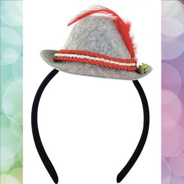 Mini Tiroler Hoedje rood op hoofdband / diadeem /, Verzenden, Nieuw