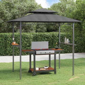 vidaXL Barbecue-overkapping 240x150x243 cm staal, Tuin en Terras, Partytenten, Verzenden, Nieuw