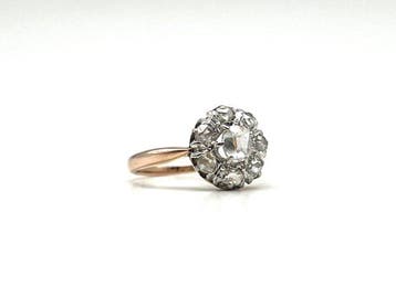 Zonder minimumprijs - Ring - 18 karaat Roségoud, Platina -, Nieuw
