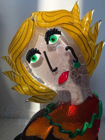 Mario Badioli - Mario Badioli - sculptuur, I Volti - 27 cm -