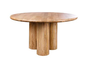 Eettafel ART DECO Ø 140cm rond, massief natuurlijk mangohout, Huis en Inrichting, Tafels | Eettafels, Ophalen of Verzenden, Nieuw