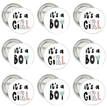 10 Buttons Its a Boy en/of Its a Girl Giraf, Verzenden, Nieuw, Versiering, Geboorte of Huwelijk